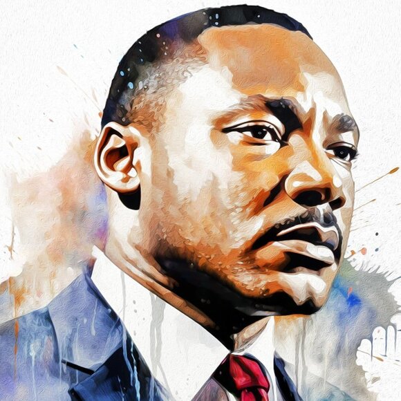 20x30 Martin Luther King Watercolor Oil Painting Portrait Wall Art Poster - Picture 4 of 7